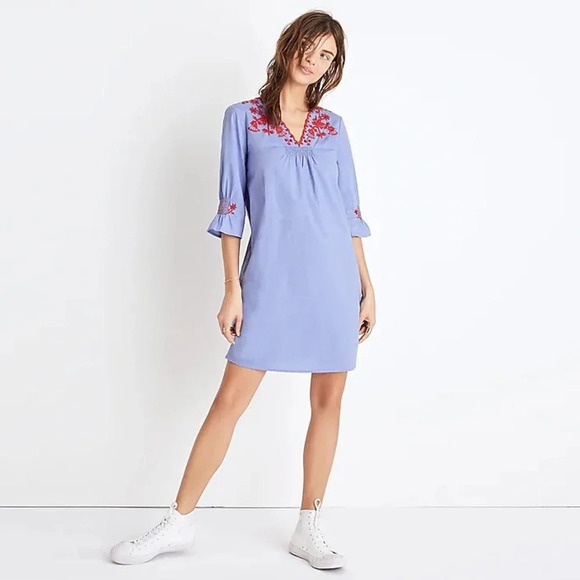 MADEWELL Embroidered‎ Breeze Dress - Picture 1 of 8